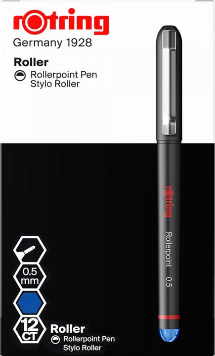 Image du produit Rotring Rollerpoint 0.5 boîte de 12 (Bleu, Noir, 12 x)