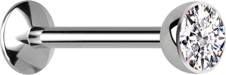 Image du produit Star Piercing Micro femelle Labret UFO argent demi-sphère avec cristal argenté (sans laiton, Titane)