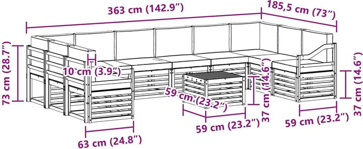 Produktbild vidaXL Outdoor-Sofa