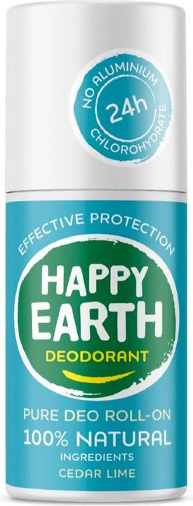 Actual product image Happy Earth Natural Deodorant Roll-On Cedar Lime (Roll-on, 75 ml)