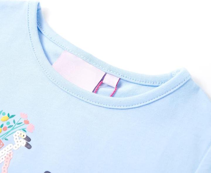 Produktbild vidaXL Kinder-T-Shirt Hellblau 128,Material: 95 % Baumwolle. 5