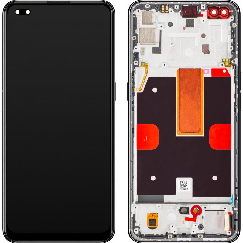 OPPO Display Unit für Reno4 5G, Space Schwarz (Display, Oppo Reno 4 5G), Mobilgerät Ersatzteile, Sch