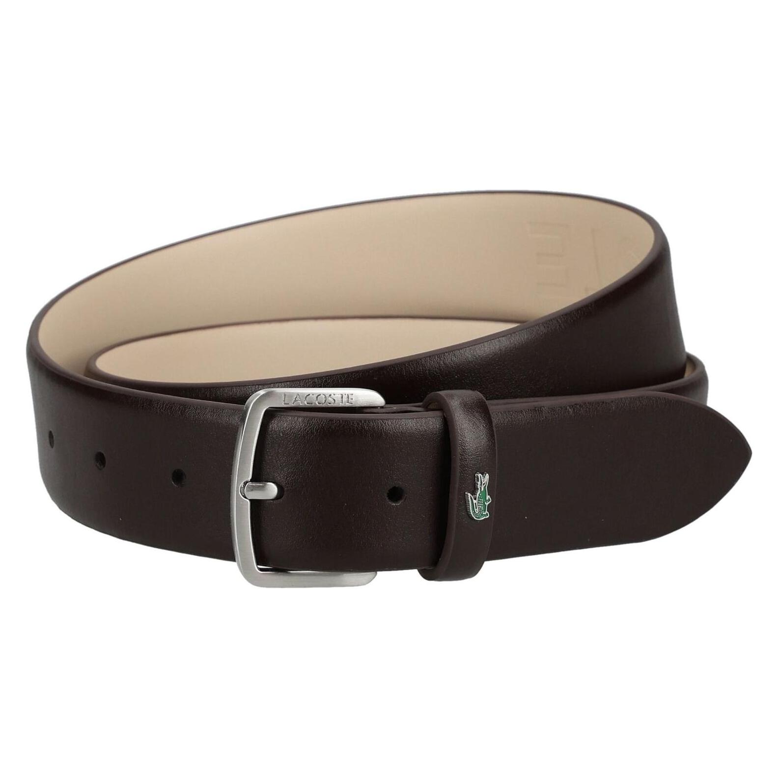 Lacoste, Herren, Gürtel, Elegance 35 Flat Raw Edge Belt, Braun, (95)