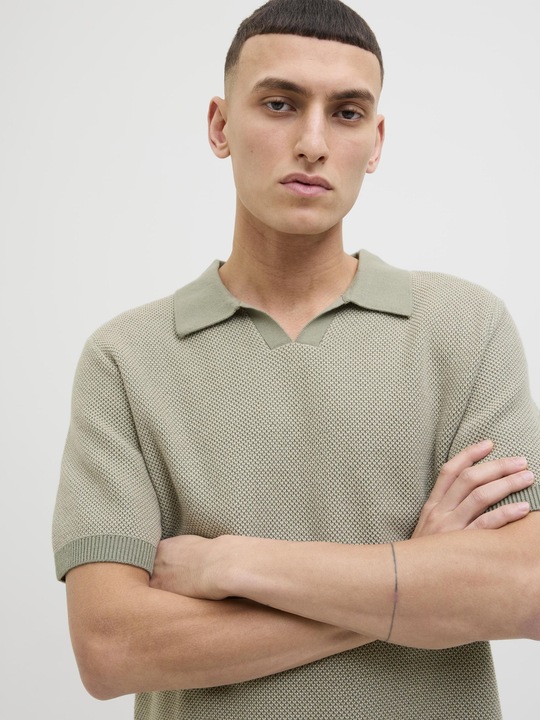 Actual product image Jack & Jones Jprcceaston Knit Split Neck Ss Sn (M)