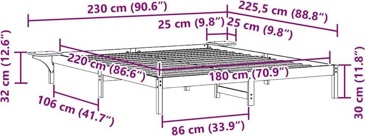 Image du produit vidaXL Plattformbettgestell (180 x 220 cm)