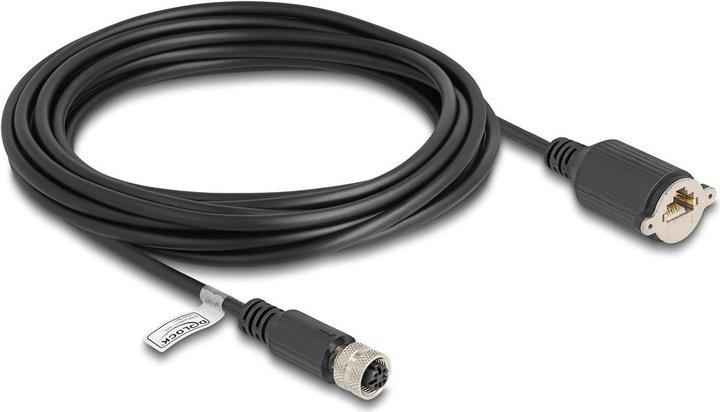 Actual product image Delock M12 cable D-coded 4 pin socket to RJ45 socket for E (F/UTP, CAT5e, 5 m)