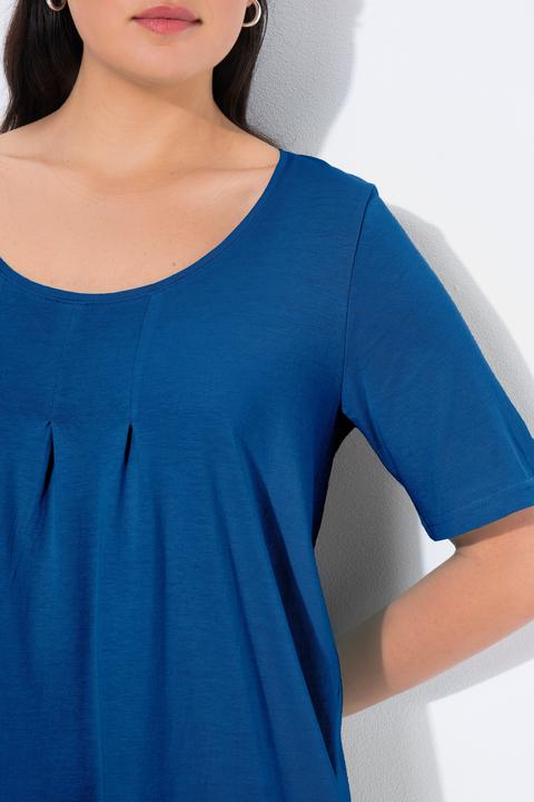 Produktbild Ulla Popken T-Shirt, Zierfalten, A-Linie, Rundhals, Halbarm, Modal (46, 48)