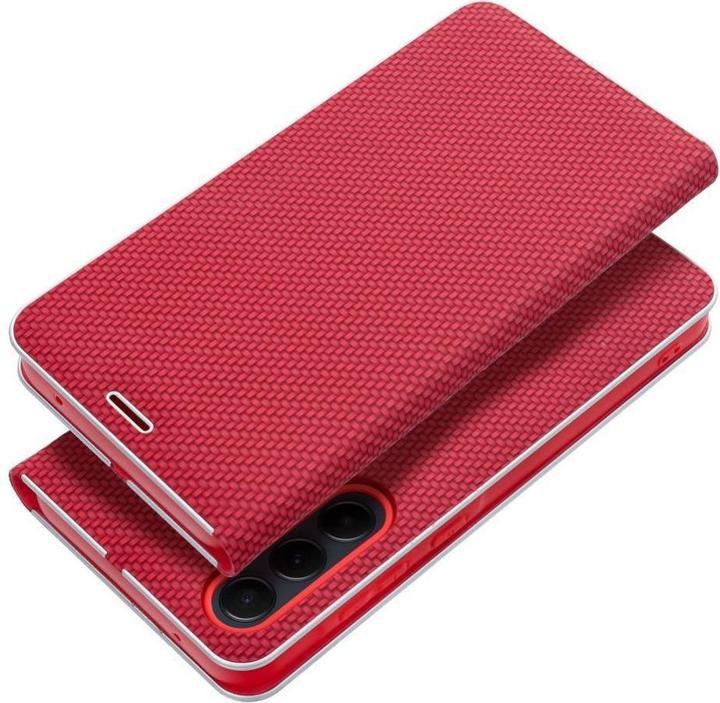 Produktbild OEM Book case LUNA Book Carbon for SAMSUNG A12 / M12 red (Oppo A12, Samsung Galaxy M12)