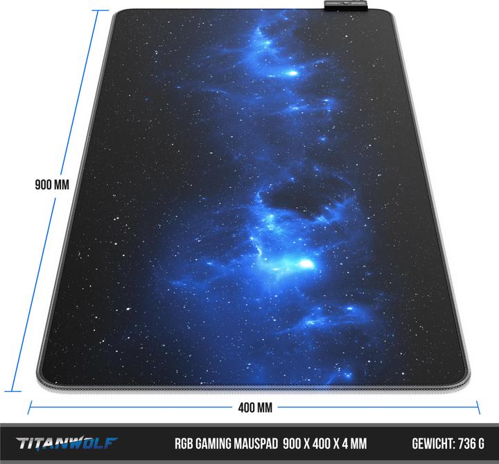 Actual product image Titanwolf RGB Gaming Mauspad (XXL)