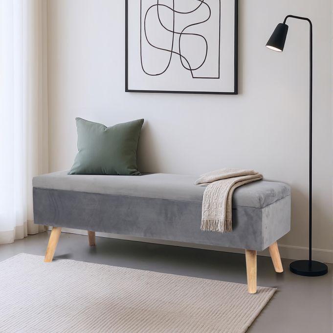 Produktbild Relaxdays GmbH Sitzbank Samt mit Stauraum (110 cm)