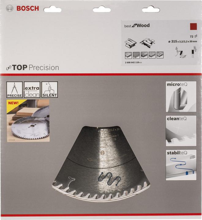 Image du produit Bosch Professional Zubehör Lame de scie circulaire Top Precision Best for Wood, 315 x 30 x 3,2 mm, 72