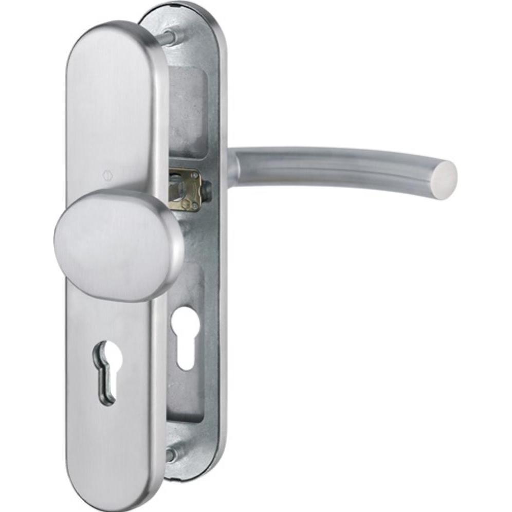 Hoppe, Türgriff + Fenstergriff, Schutzgarnitur Trondheim E86G/3331/3310/1430Z Edelstahl F69 72 mm 42-47 mm (Türgriff)