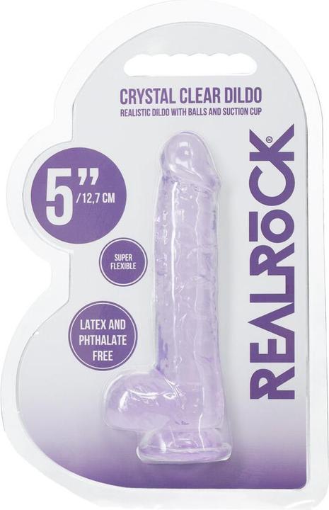 Produktbild RealRock Realistic Dildo with Balls - 5 / 12,7 cm - Purple