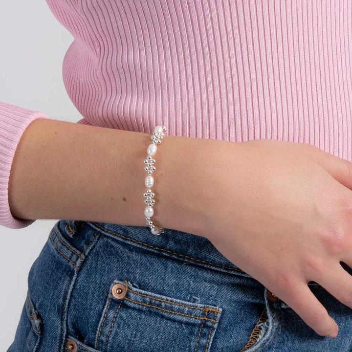 Produktbild Bijouteria Armband (20 cm, Silber 925, Süsswasserperle, Nylon)