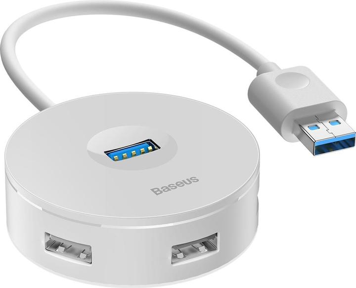 Actual product image Baseus Hub 4in1 USB to 3.0+ 3x 2.0 15cm white (USB-A, 4 ports)
