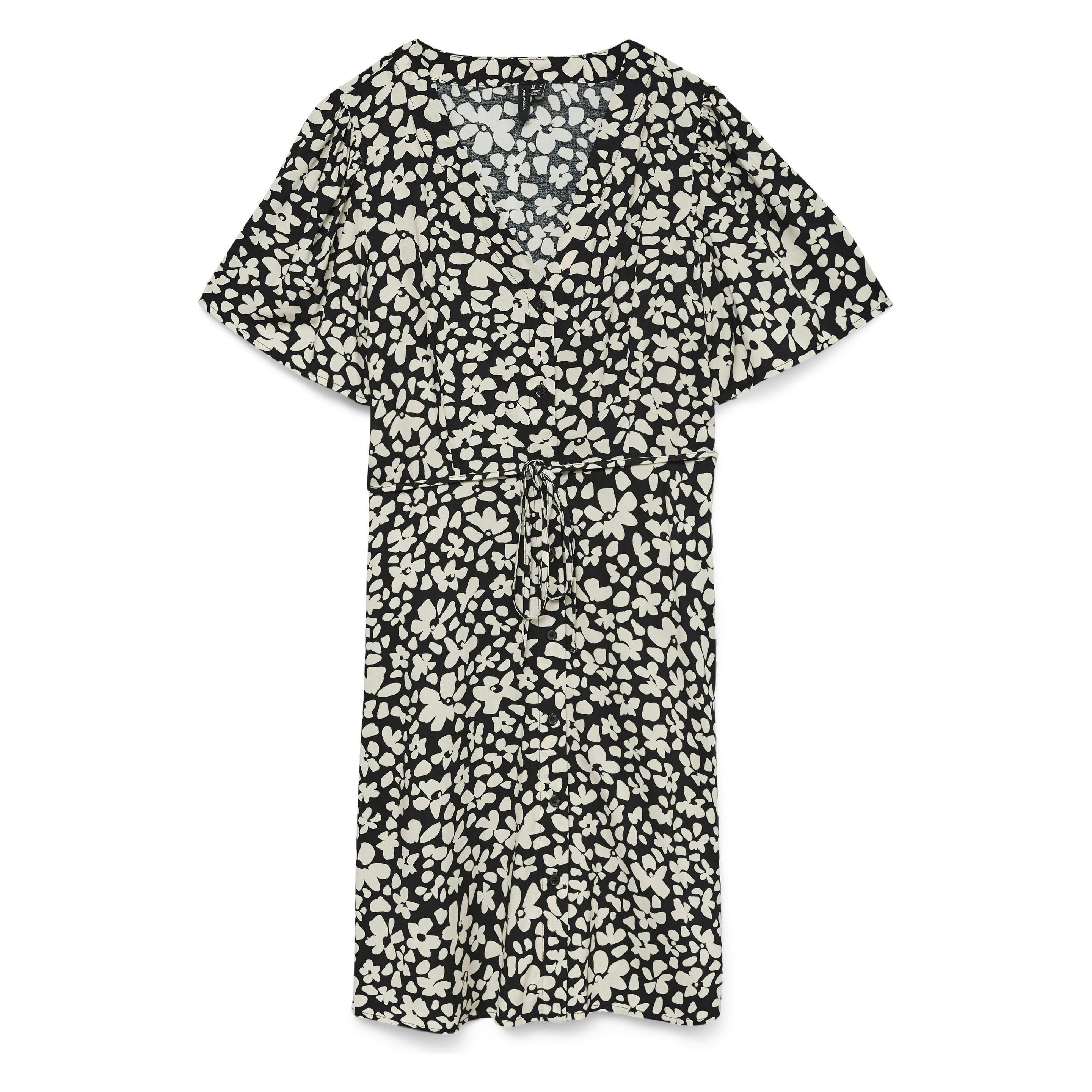 Vero Moda, Damen, Kleider, Vmalba Ss Short Dress Wvn Ga Noos, Schwarz, (S)