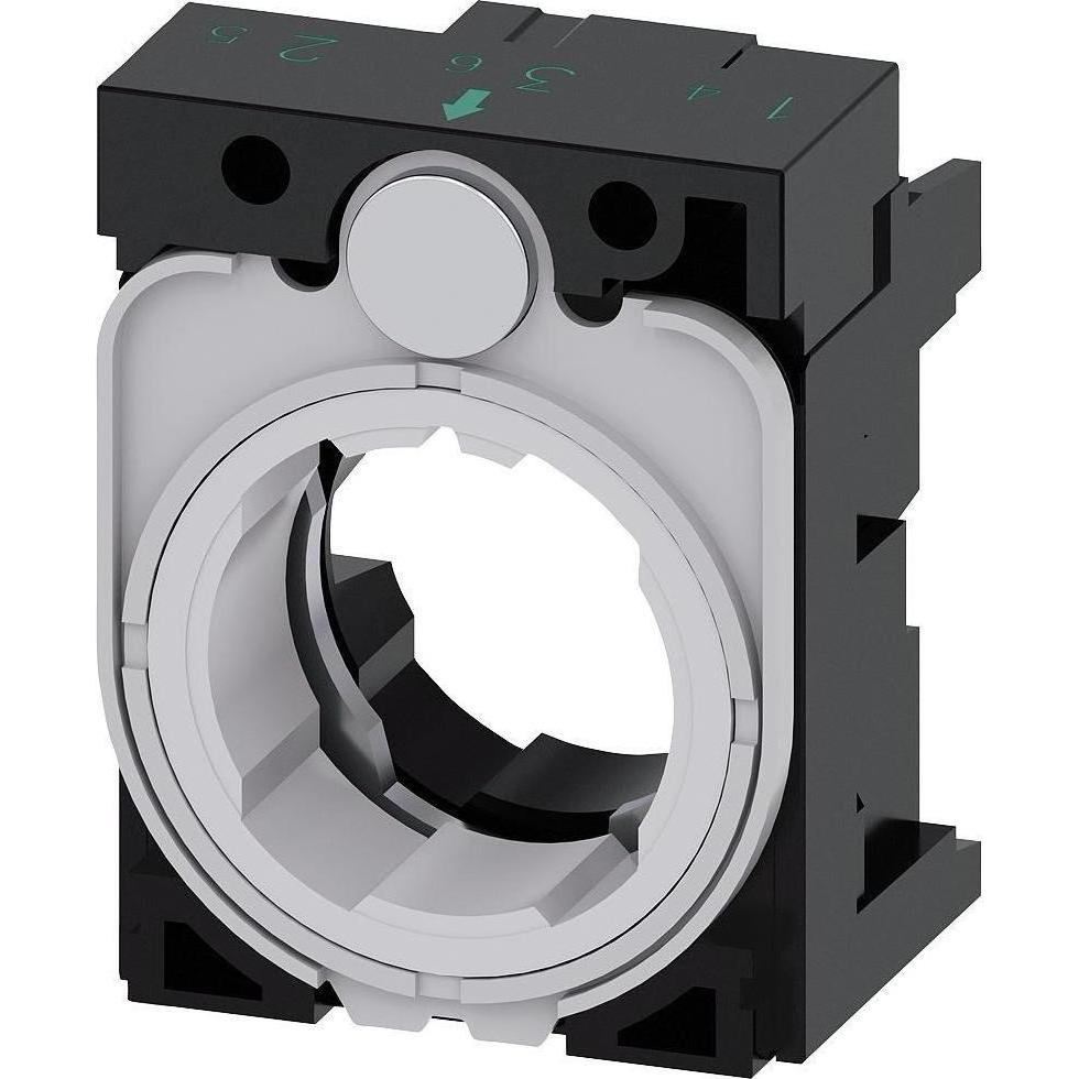 Siemens Holder for 3 modules, plastic, Taster + Schalter, Schwarz, Grau