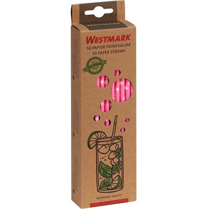 Image du produit Westmark 50 pailles en papier, roses avec étoiles blanches, 19,7 cm,50sb (50 x)
