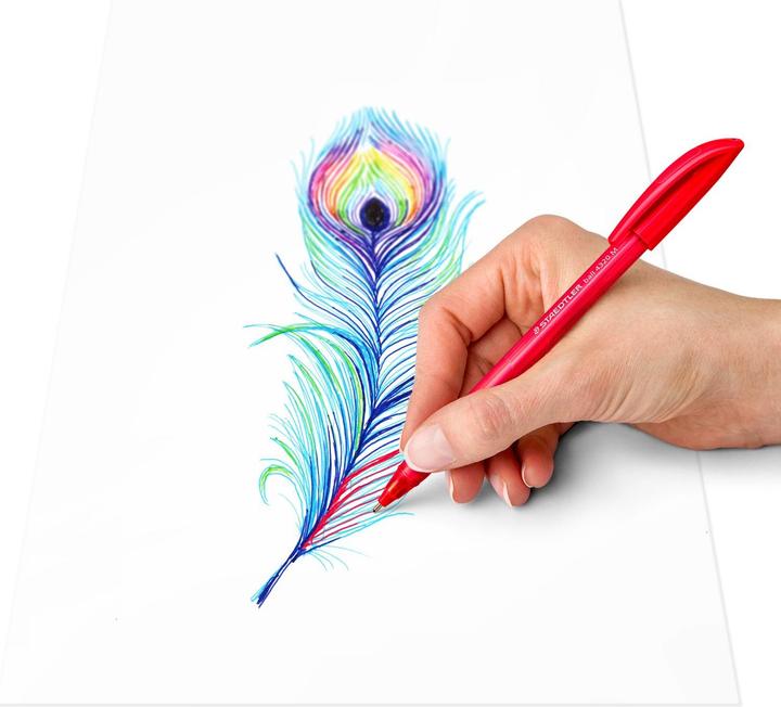 Actual product image Staedtler Biros ball 4320 M 10ST (Black, Blue, Green, Light blue, Light green, Lilac, Orange, 10x)