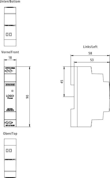 Produktbild Siemens LOGO!POWER 24 V / 0.6A