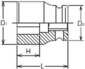 Actual product image Koken Square drive socket 1/2", square drive socket, internal 17WN