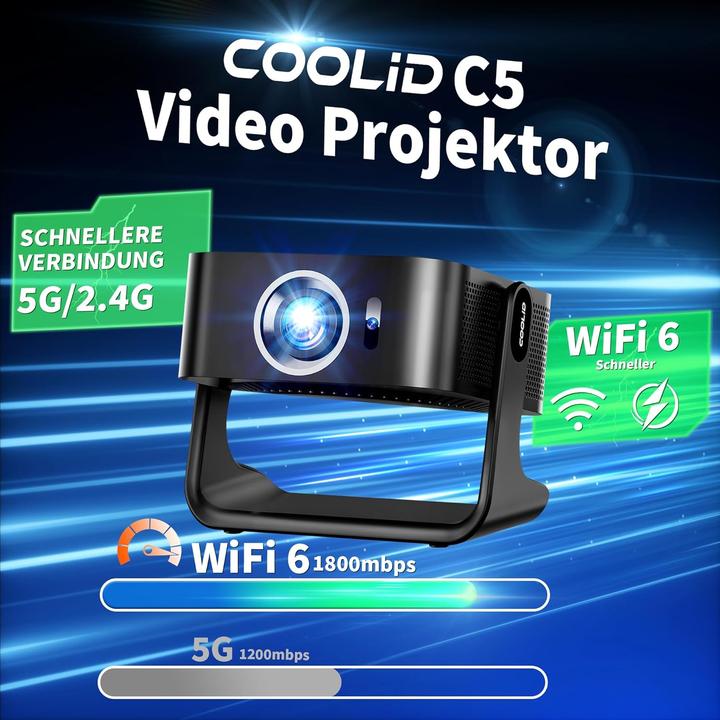Actual product image Coolid ‎C5 Projektor mit Auto Focus & Keystone (4K, 400 lm)