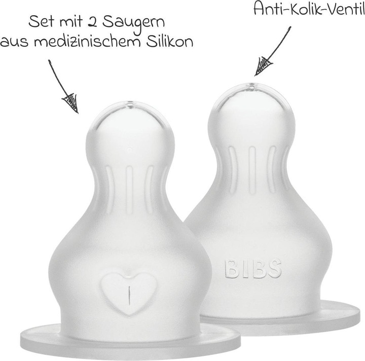 Actual product image Bibs Bottle teat Silicone Fast Flow 2 pieces