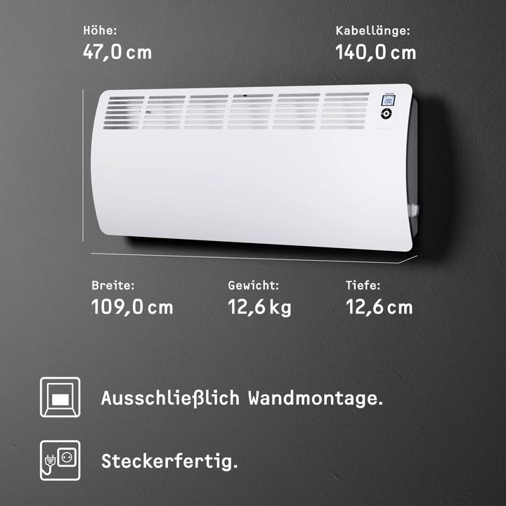 Produktbild Stiebel Eltron CON 30 Premium, 3,0 kW Wandkonvektor für ca. 35 m², VDE geprüft (3000 W)
