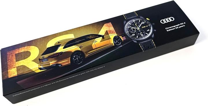 Actual product image Audi collection Analog Quartz Chronograph with Leather Strap and Date Display