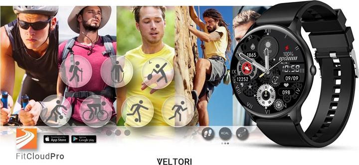 Actual product image Giewont Veltori VT160-1 Smartwatch, schwarzes Silikonarmband