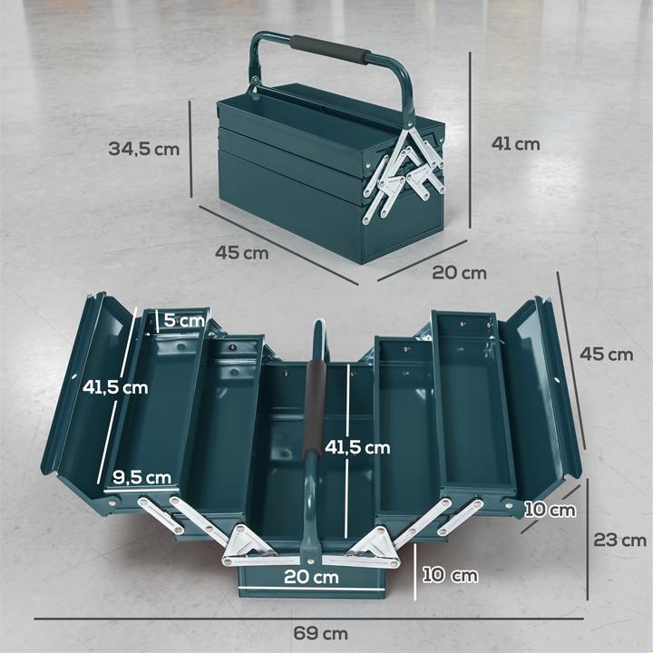 Actual product image Durhand Toolbox 5 compartment design