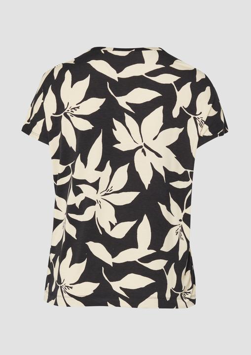 Produktbild s.Oliver Gemustertes Jersey-T-Shirt mit V-Ausschnitt (46)