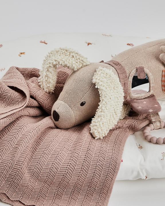 Image du produit Smallstuff - Baby blanket, fishbone, merino wool - Powder - 80x100 cm (70007-83) (80 x 100 cm)