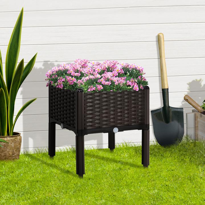Produktbild Outsunny Hochbeet in Rattan-Optik