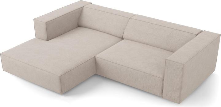 Actual product image Cosmopolitan Design Left Corner Sofa, "Arendal", 3 Seats, Dark Beige, 224x166x70 Made in Europe (3-seater, Corner sofa)