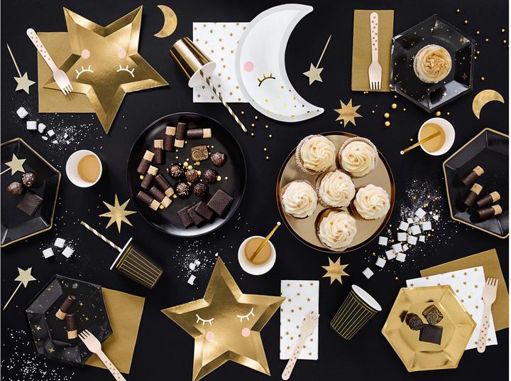 Produktbild Partydeco 6 Schwarze Kartonteller Let's Celebrate 20cm (6x)