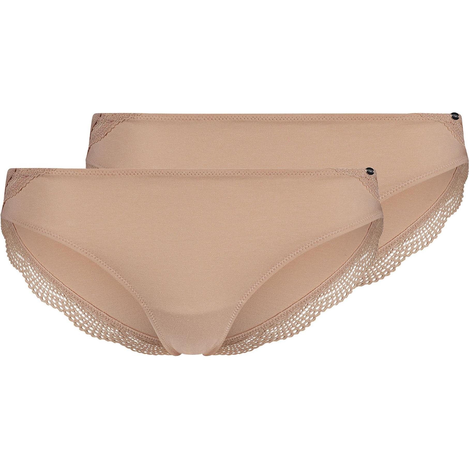 Skiny, Damen, Unterhosen, Slip Casual Bequem sitzend Classic Cotton, Beige, (L, 2er Pack)