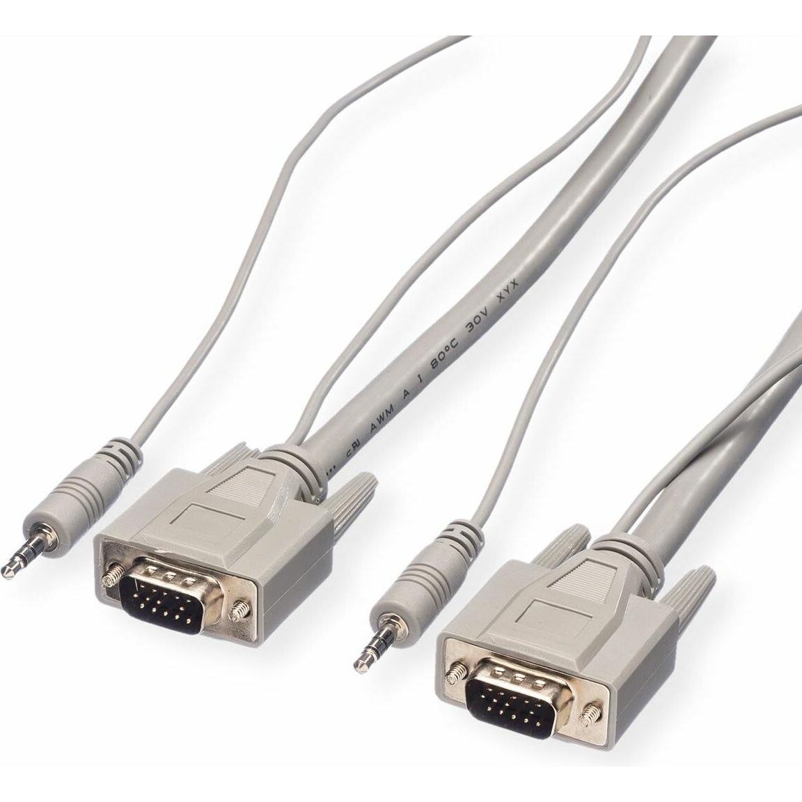 Roline VGA-Audio-Kabel (15 m, 3.5mm Klinke (AUX)), Audio Kabel