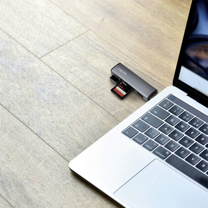 Produktbild LogiLink Cardreader USB 3.2 Hub 2-port grey (USB-A, 4 Ports)