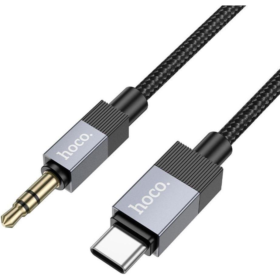Hoco Cable Cable AUX Jack 3,5 mm (male) to USB C (male) 1 m UPA32B black (1 m, Cavo AUX), Cavo audio