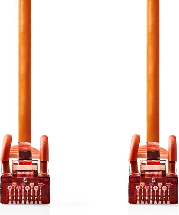 Actual product image Nedis Cat 6 Cable | RJ45 Plug | RJ45 Plug | S/FTP | 2.00 m | Round | LSZH | Orange | Label (S/FTP, CAT6, 2 m)