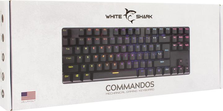 Actual product image Mechanical Gaming Keyboard Shark Commandos, RED Switch, Rainbow LED backlight, US layout (Cable)