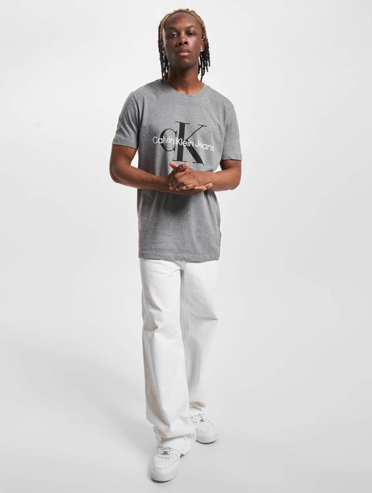 Produktbild Calvin Klein Jeans Jeans Herren T-Shirt Kurzarm Core Monologo Slim Fit, Grau (Mid Grey Heather), L (L)