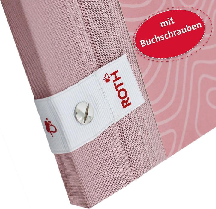 Image du produit Roth Porte-revue Pattern avec vis pour livre ""Dusty Rose"" couverture en toile métallique colorée avec (A4, 1x)