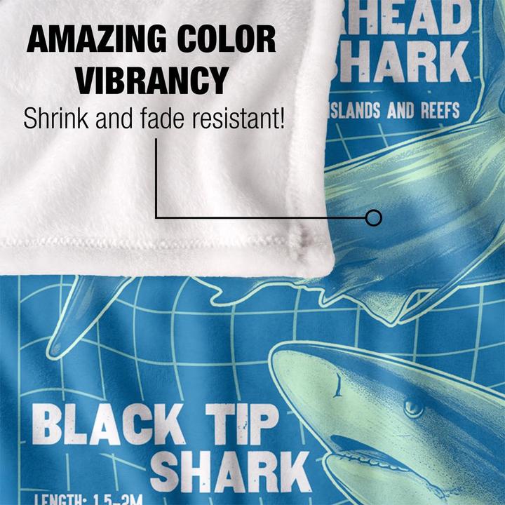 Produktbild Shark Week Decke Statistiken (152 x 127 cm)