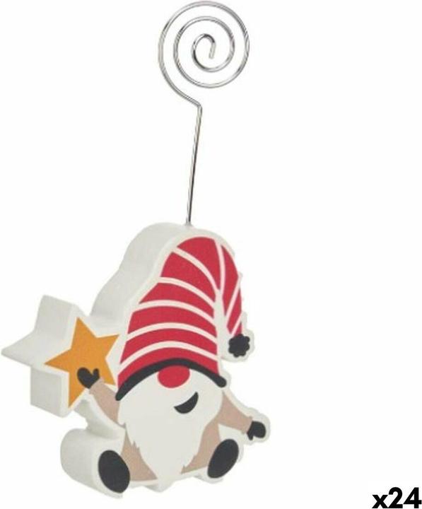 Produktbild Krist+ Fotorahmen Bunt Zwerg Weihnachtsstern Metall Holz MDF 8,5 x 15,5 x 2 cm (24 Stück)