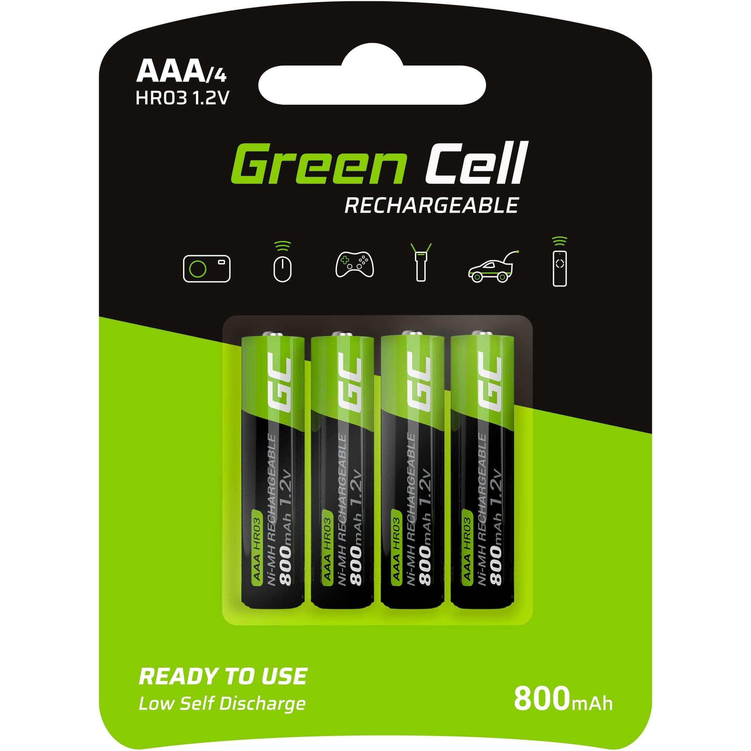 GreenCell HR03 (4 Stk., AAA, 800 mAh), Batterien + Akkus