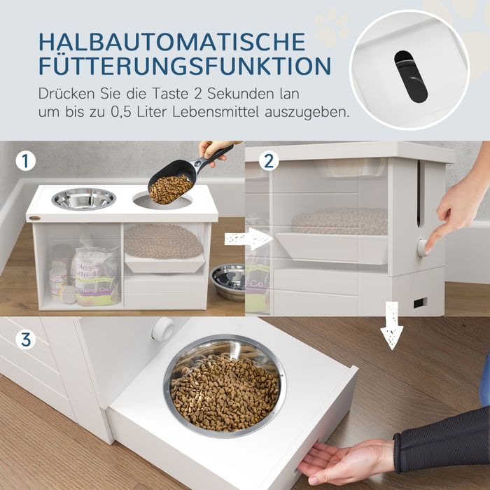Produktbild Swisshandel24 2-in-1 Erhöhter Hundenapf Höhenverstellbar Futternapf mit Ständer Stauraum