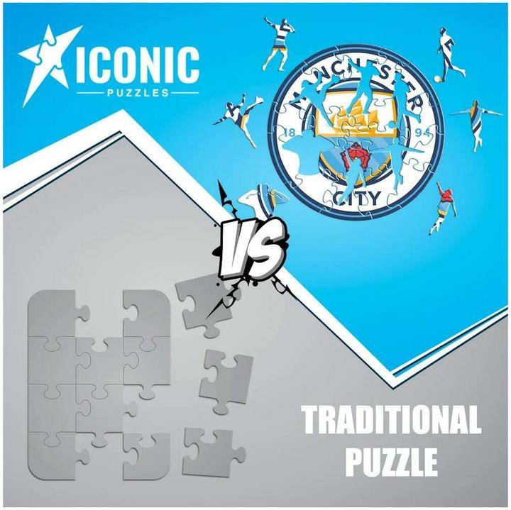 Productafbeelding Iconic Man City FC - Logo - Houten puzzel Maat S (150 stukjes) (150 onderdelen)