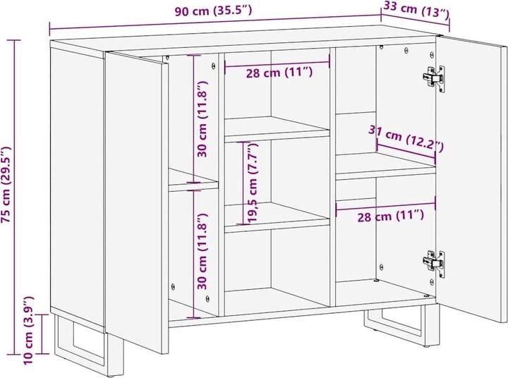 Immagine prodotto VidaXL Credenza (90 x 33 x 75 cm)